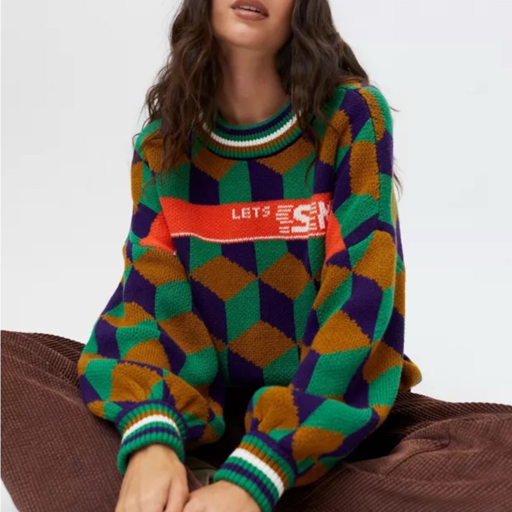 BDG Geometric Patterned Sweater, NEW